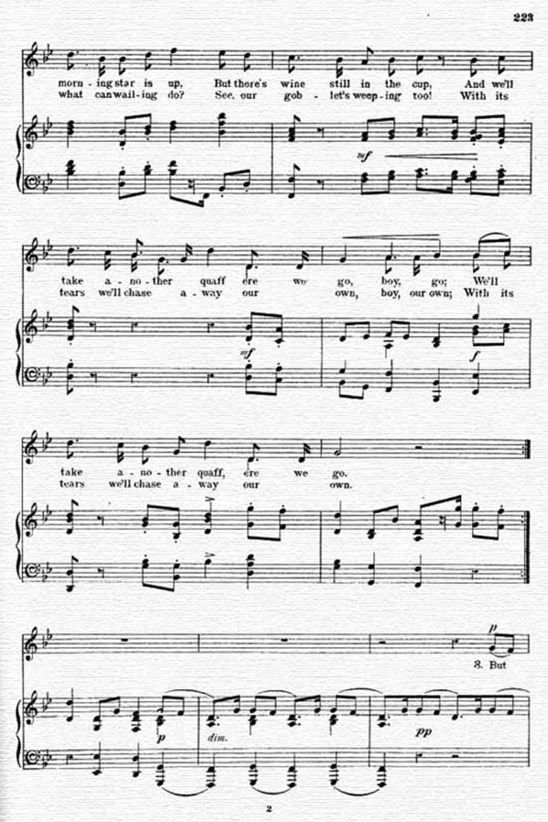 Music score to Song of the battle eve