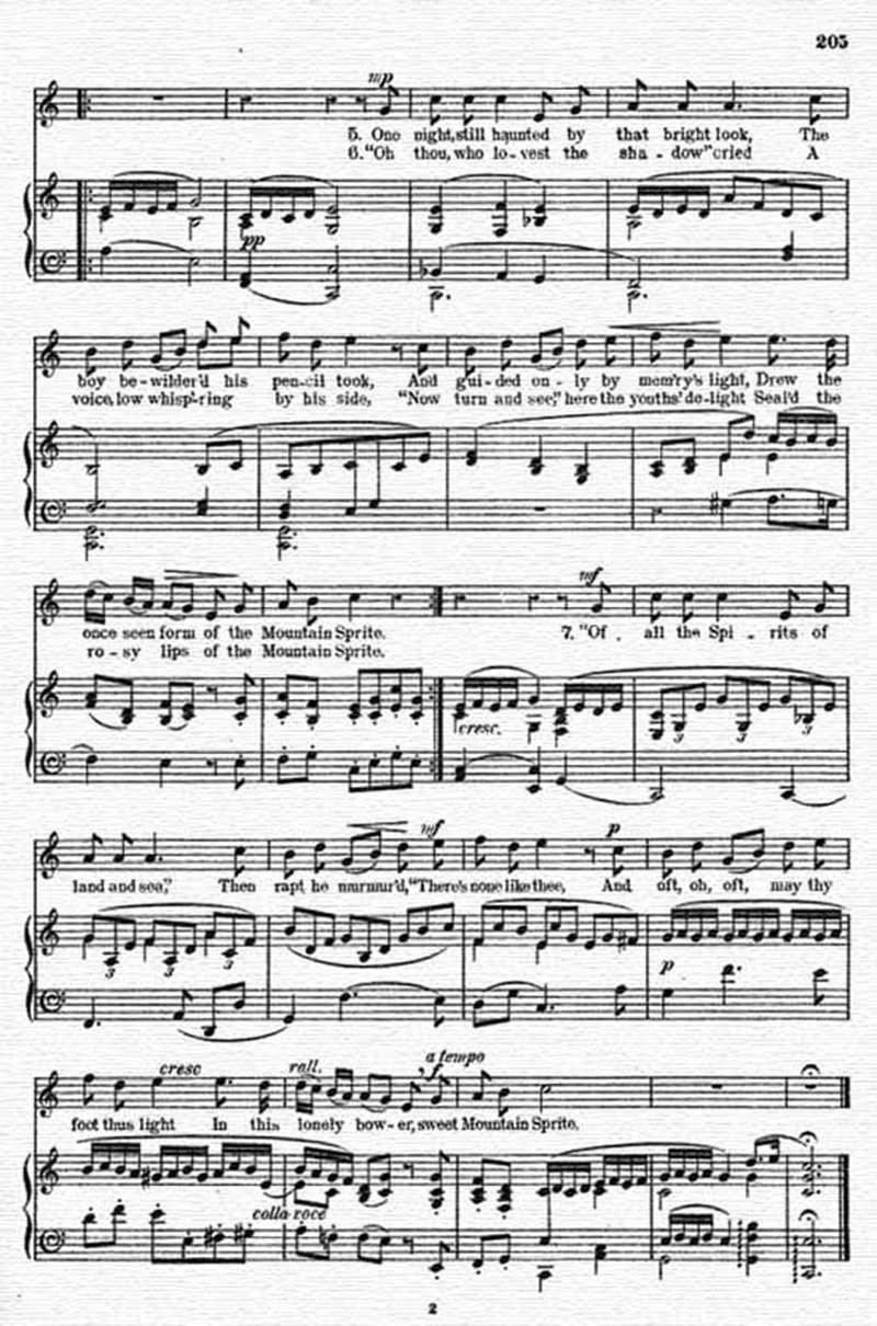 Music score to The mountain sprite